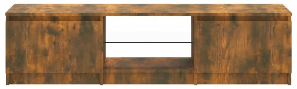 füstös tölgy színű TV-szekrény LED-ekkel 140 x 40 x 36 cm