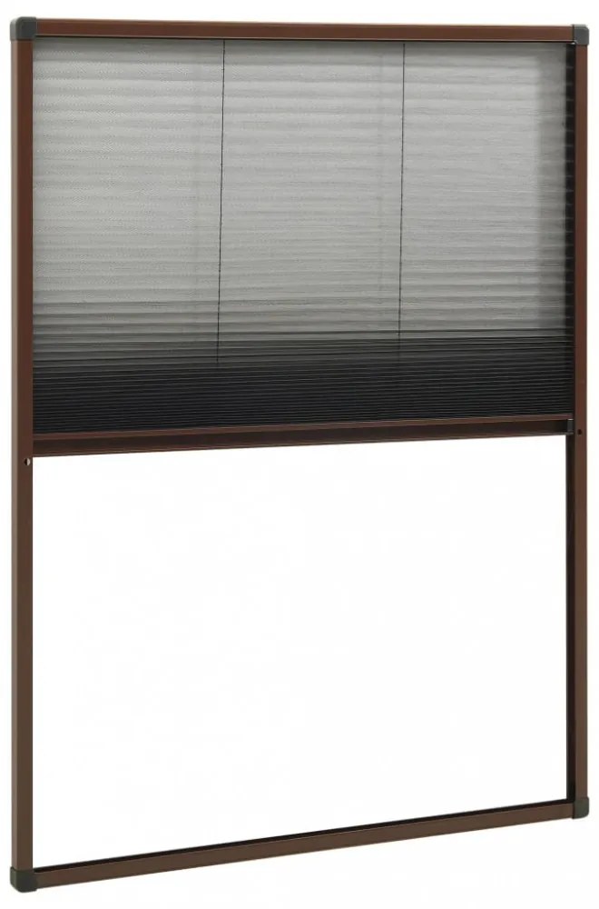 barna alumínium pliszé ablakszúnyogháló 80 x 120 cm
