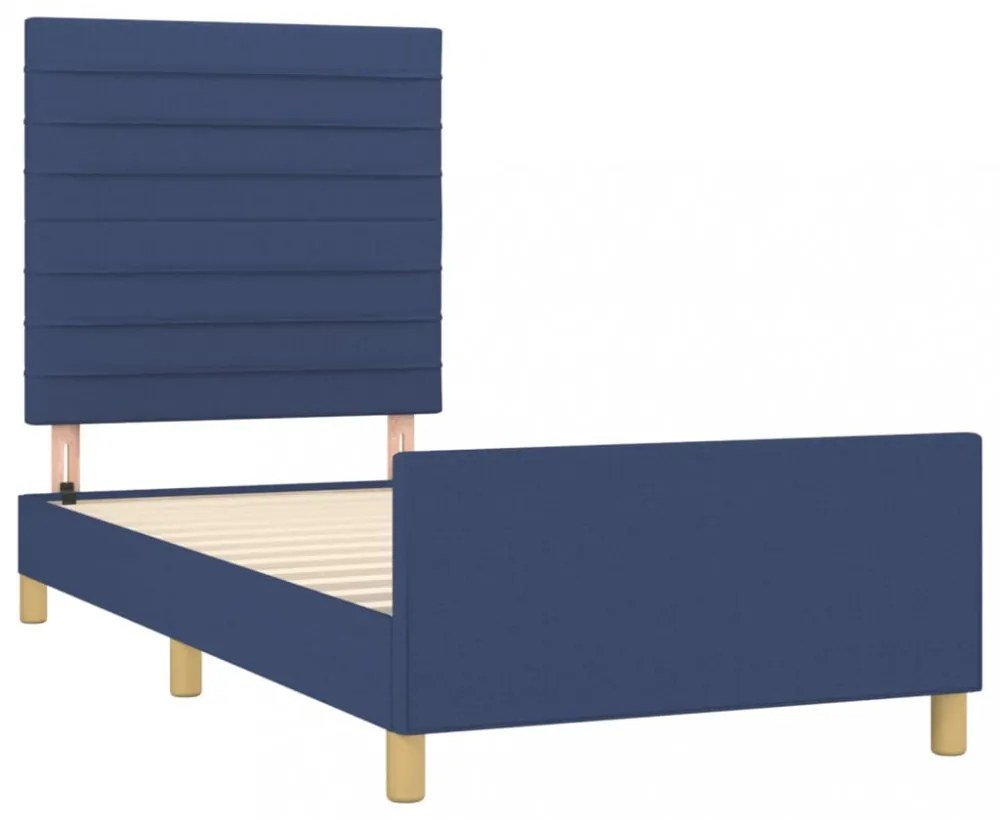 ágykeret matrac nélkül kék 80x200 cm szövet