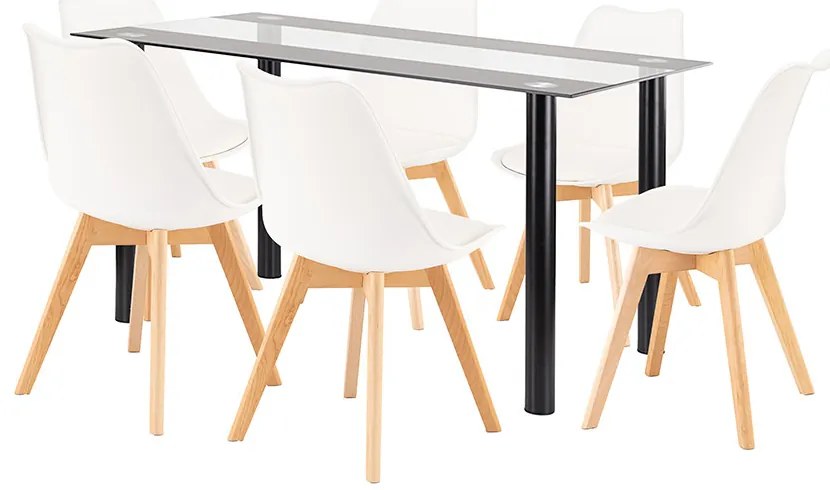 Zelma 6+1 étkező garnitúra fehér