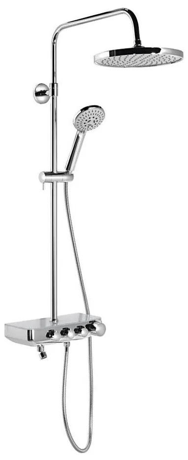 Aqualine - Zuhanyszett FARRAO csapteleppel, fényes króm