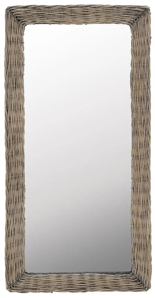 vidaXL barna fonott vessző tükör 50 x 100 cm