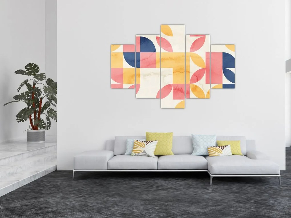 Kép - Absztrakció retro mintákkal (150x105 cm)