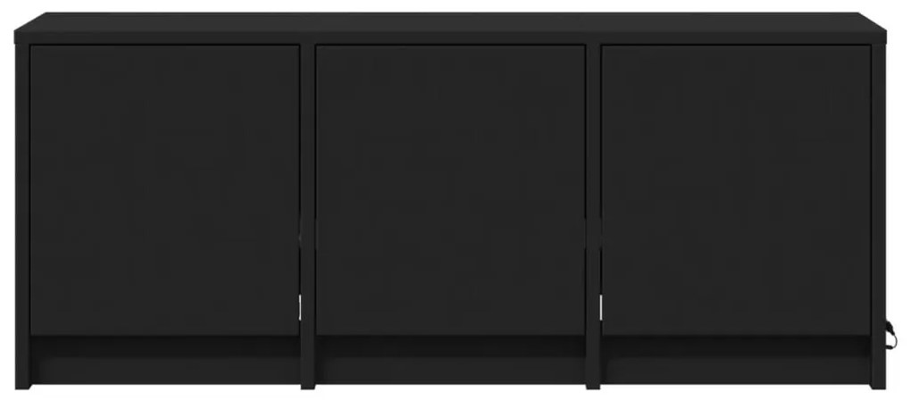 fekete szerelt fa TV-szekrény LED-ekkel 97 x 34 x 50 cm