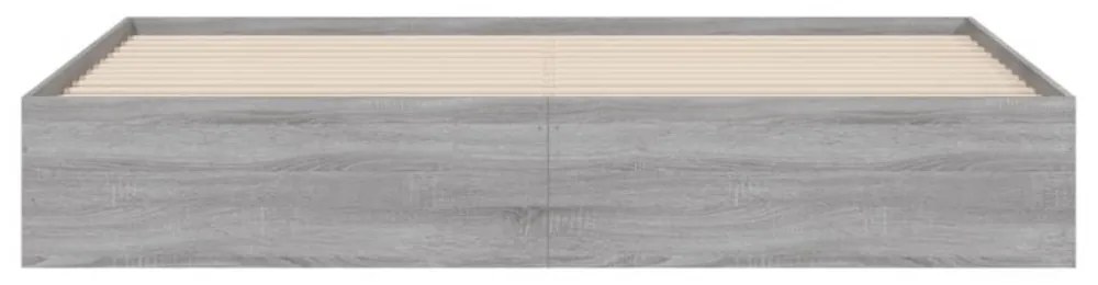 sonoma tölgyszínű szerelt fa ágykeret fiókokkal 200 x 200 cm