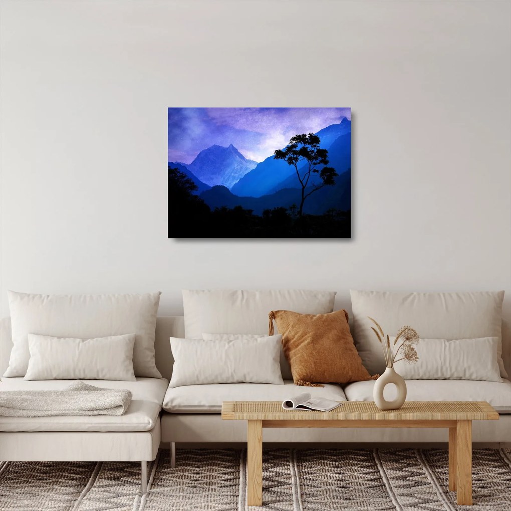 Kép - Éjszakai ég Nepálban (üvegen) (70x50 cm)