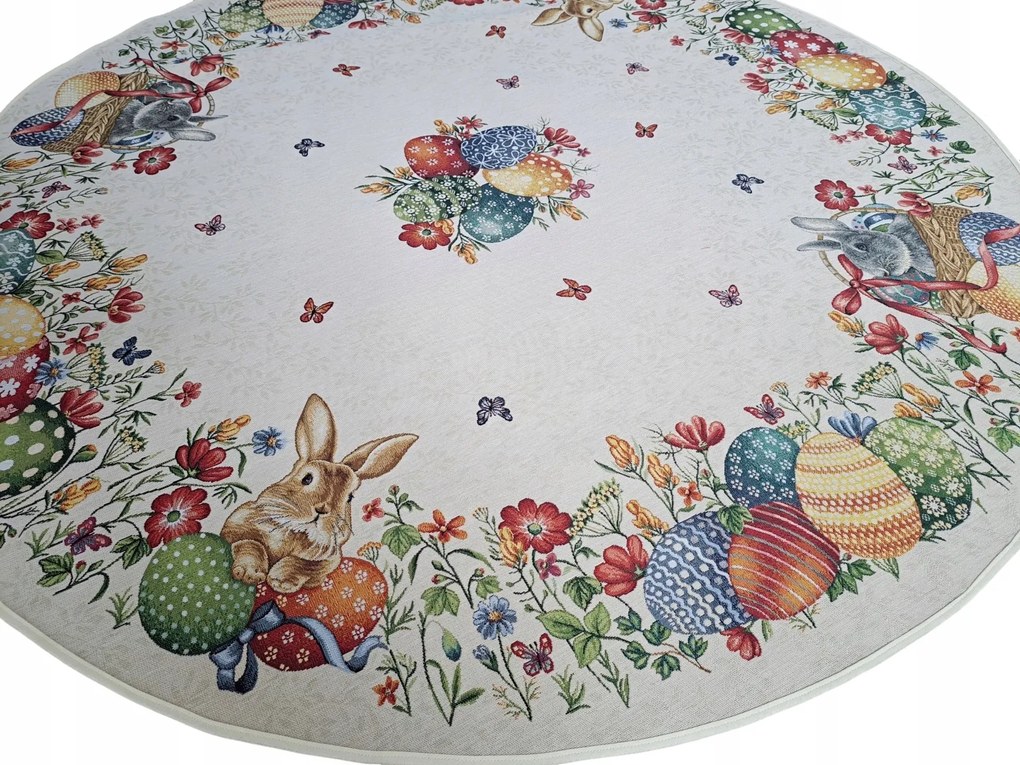 140 cm Abrosz Húsvéti kerek nyuszi Vastag Anyag Különböző Minták