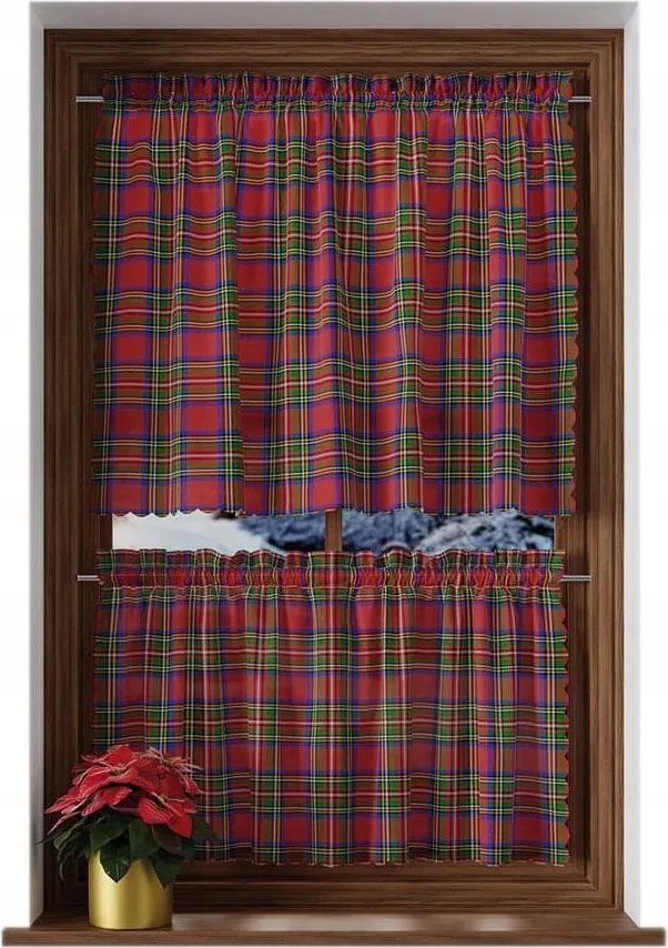 Kész függöny kész függöny karácsonyi kockás 100x40 cm
