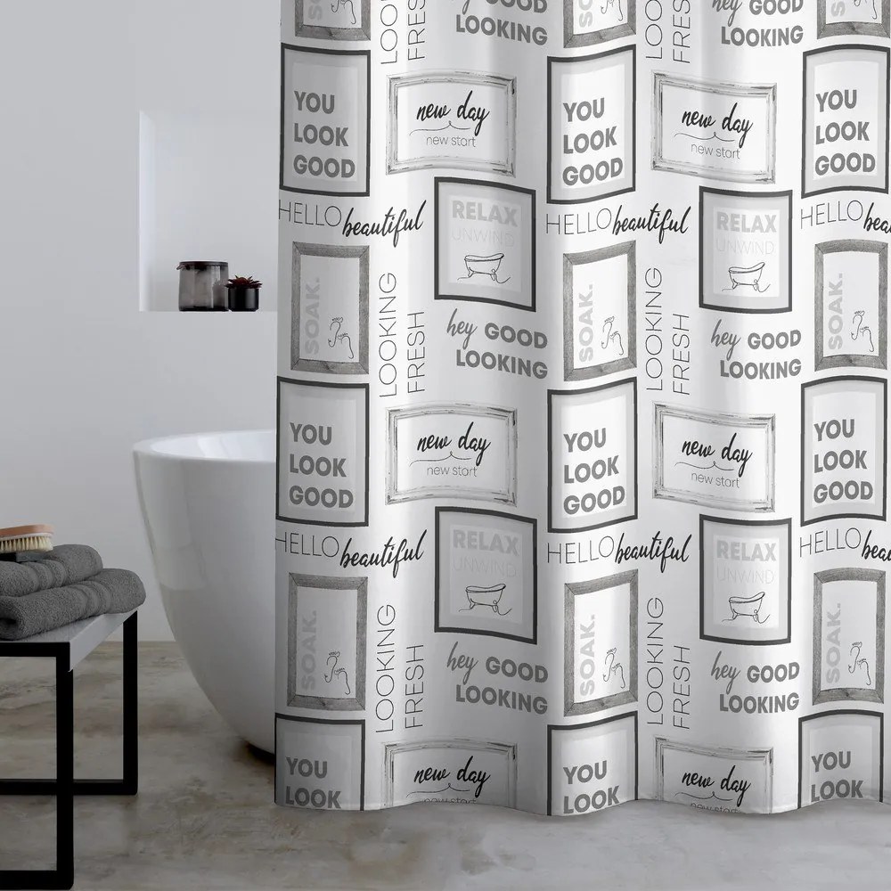 Zuhanyfüggöny 180x180 cm Relax and Unwind – Catherine Lansfield