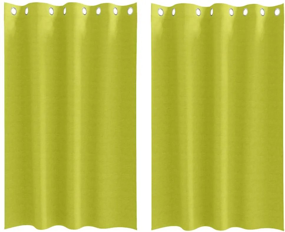 vidaXL Fekete Függöny Gyűrűkkel 2 pcs Zöld 175 x 140 cm Poliészter
