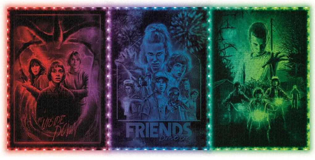 Stranger Things Upside Down 520 db-os puzzle LED-es keretben Clementoni