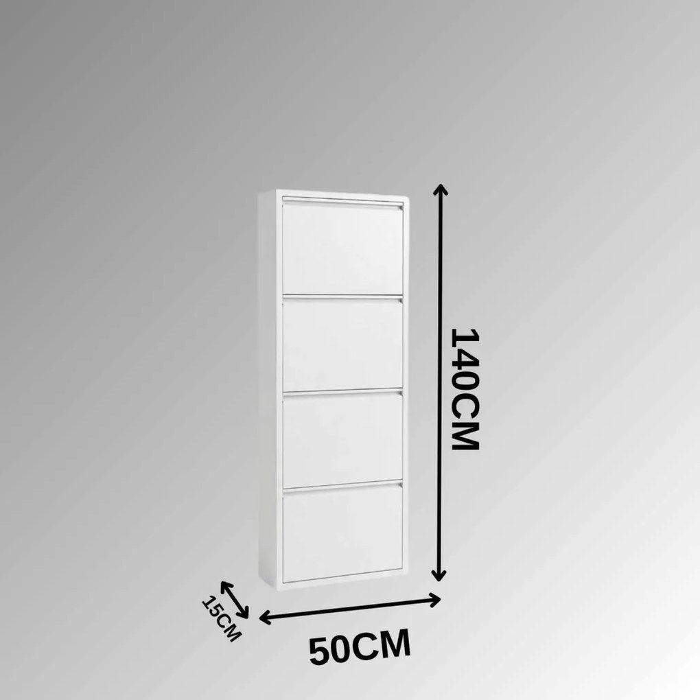 Fém cipősszekrény, fehér, 50 cm – TR307GLM1137