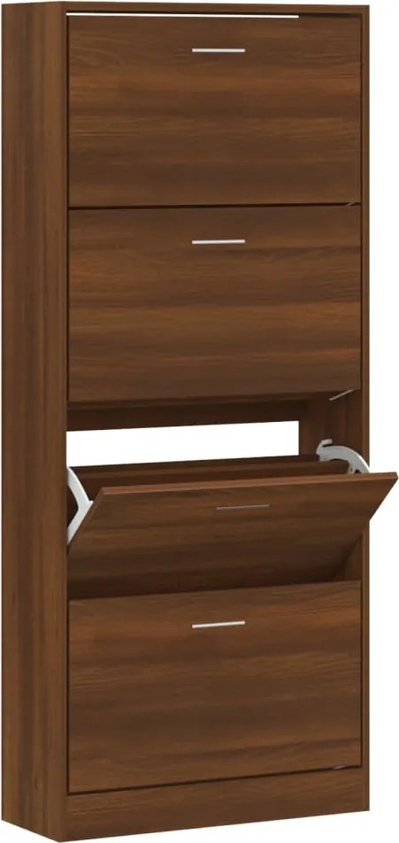 vidaXL barna tölgy színű szerelt fa cipősszekrény 63x24x147 cm