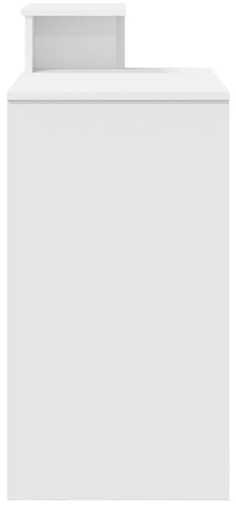 Fehér Számítógépasztal Fehér Forgácslap Standard Tárolás