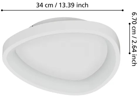Eglo 901583 - LED Dimmelhető mennyezeti lámpa LORETELLO LED/12W/230V fehér + távirányító