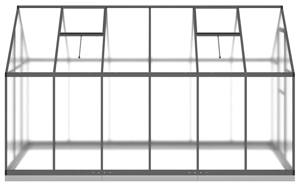 antracitszürke alumínium melegház alapvázzal 334x169x202 cm