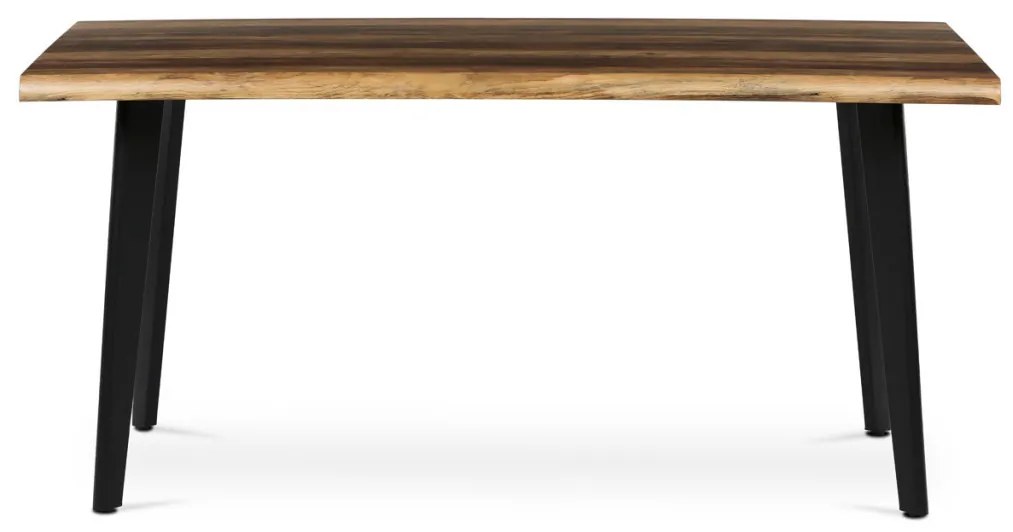 Masă de sufragerie, 160x90x75 cm, blat MDF, decor lemn vechi, picioare metalice