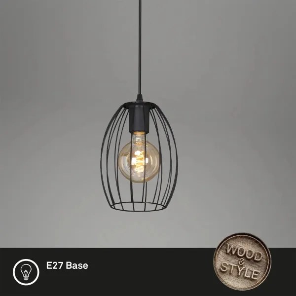 Kábelcsillár 1xE27/60W/230V fekete