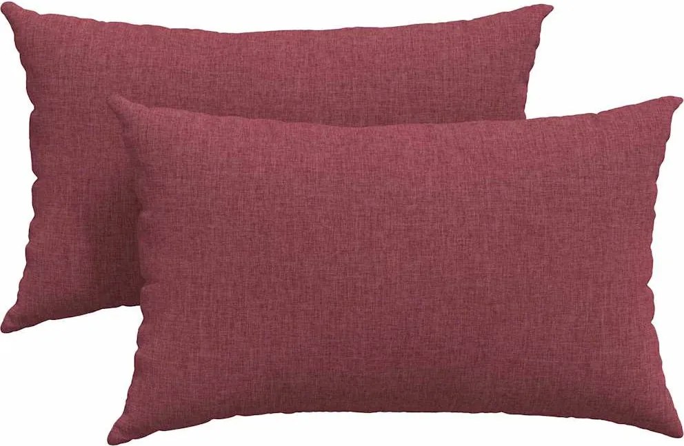vidaXL Kanapé párnák 2 pcs Bordó 50 x 30 cm szövet