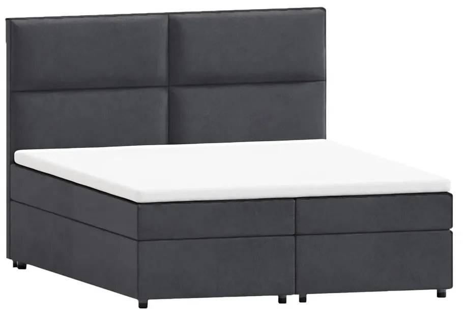 Szürke ágyneműtartós boxspring ágy 160x200 cm Rico – Ropez