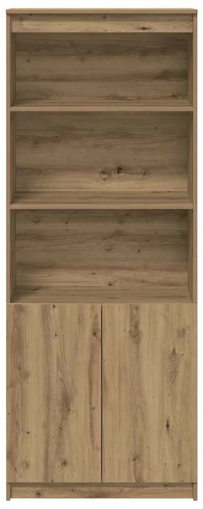 kézműves tölgy színű szerelt fa magasszekrény 70 x 35 x 180