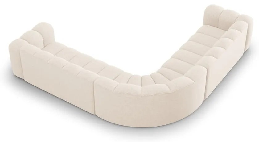 Krémszínű zsenília moduláris sarokkanapé Lupine – Micadoni