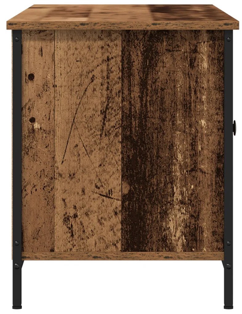 TV Szekrény Régi Fa 100x40x50 cm Műanyag Fa és Acél