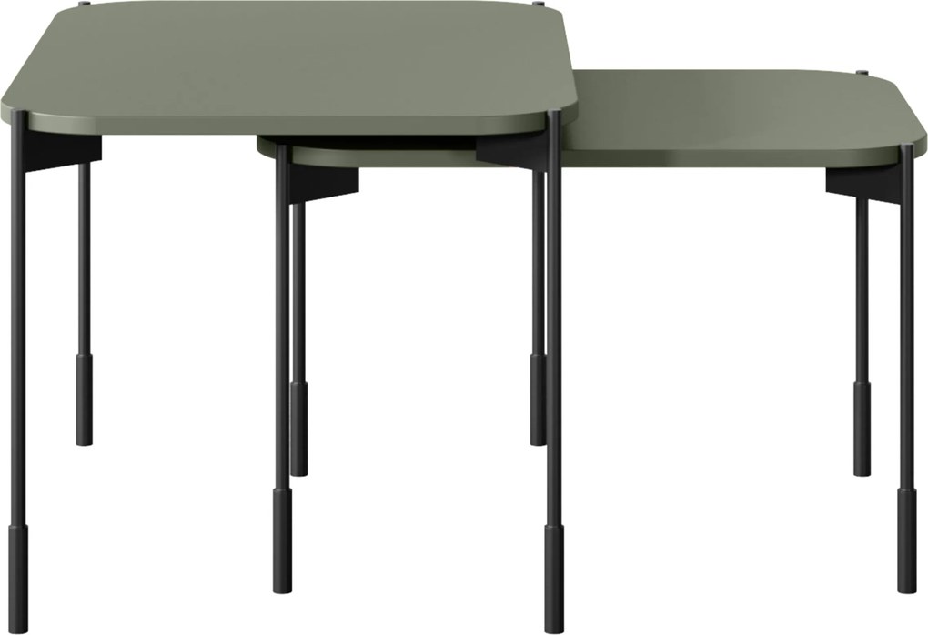 Sonatia dohányzóasztal 60 cm téglalap alakú fém lábakkal - olíva