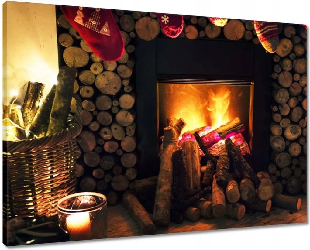 Vászonkép 70x50 Kandalló