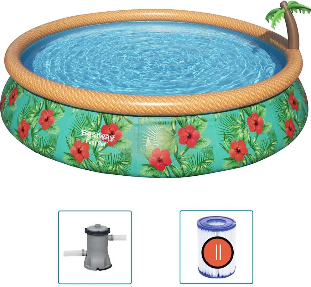 Bestway Fast Set Paradise Palms felfújható medenceszett 457 x 84 cm