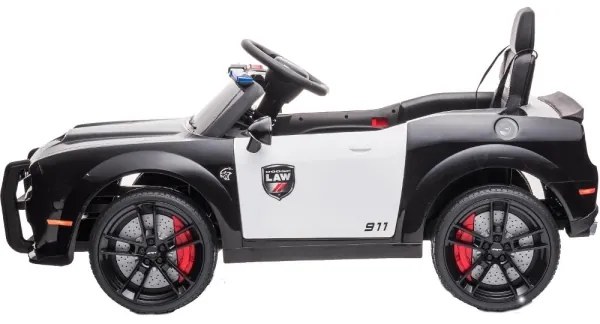 Elektromos Dodge Challenger rendőrautó 50W/4500 mAh fekete-fehér