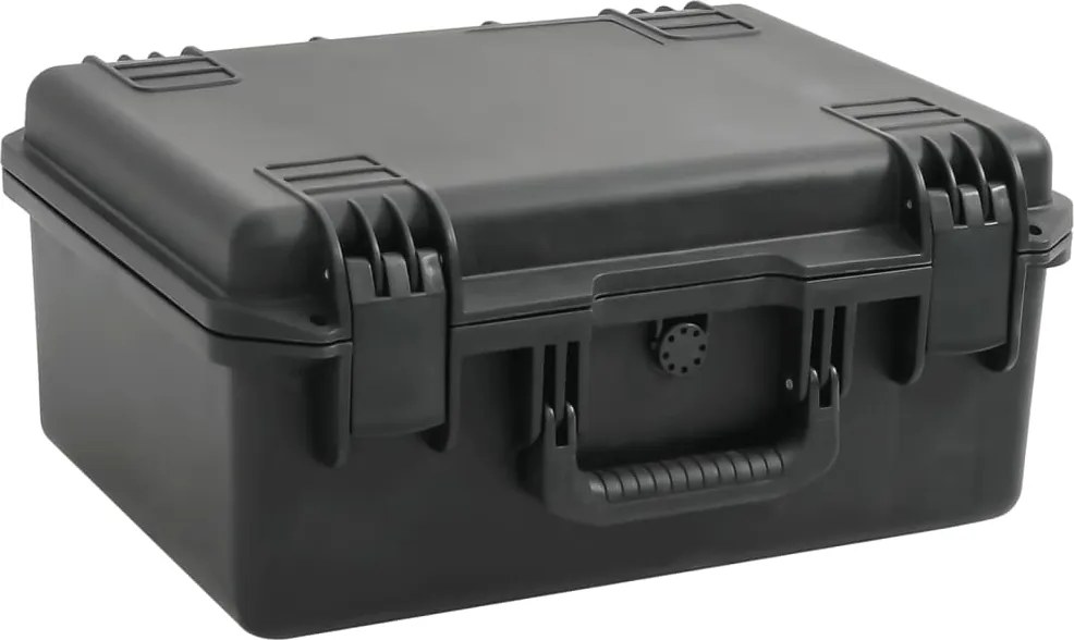 vidaXL fekete PP hordozható repülős tok 49 x 38 x 23 cm