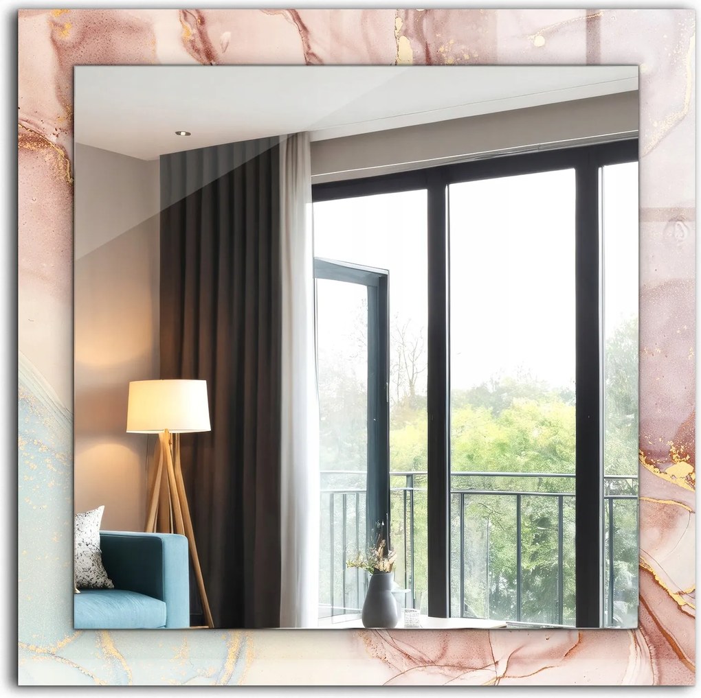 Falra akasztható dekoratív tükör Absztrakt akvarell művészet 60x60