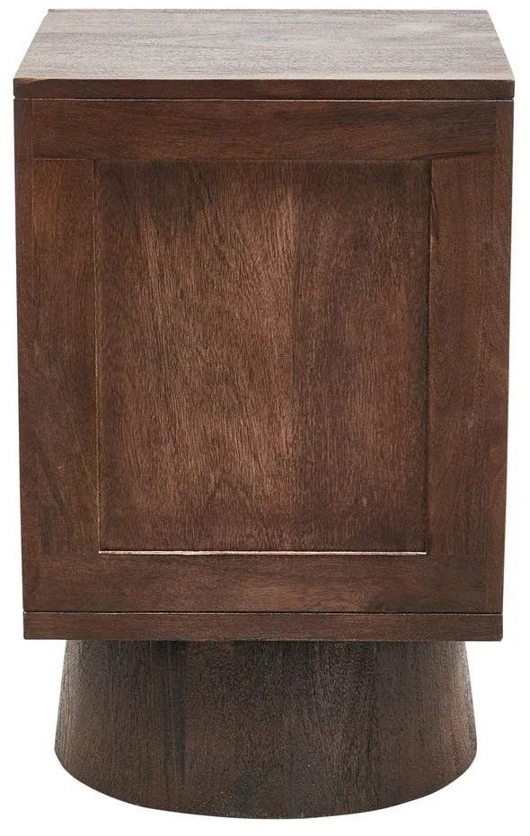 Sötétbarna mangófa éjjeliszekrény Crumble – WOOOD