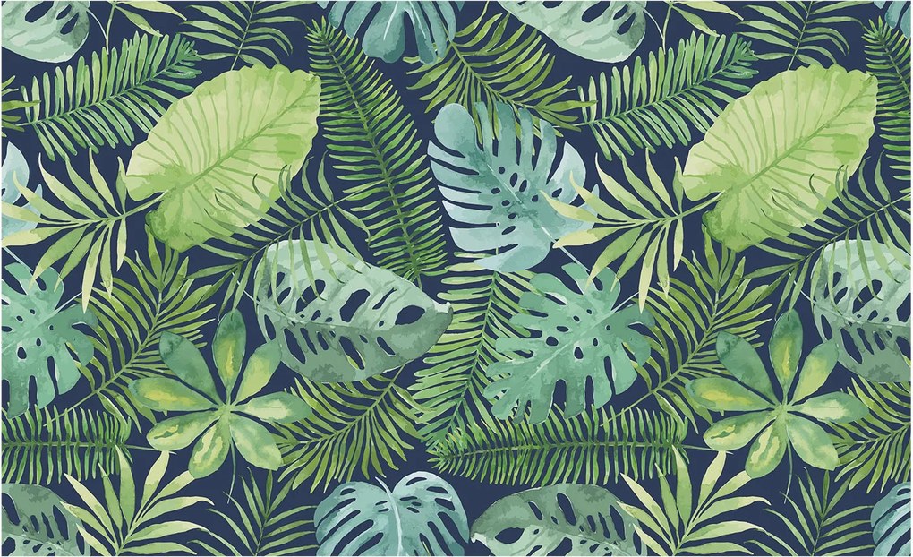 Stílusos Dekoratív Fotótapéta Trópusi levelek 416x254 Ragasztó