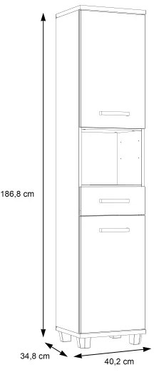 VENOM fürdőszobai szekrény antracit/barna