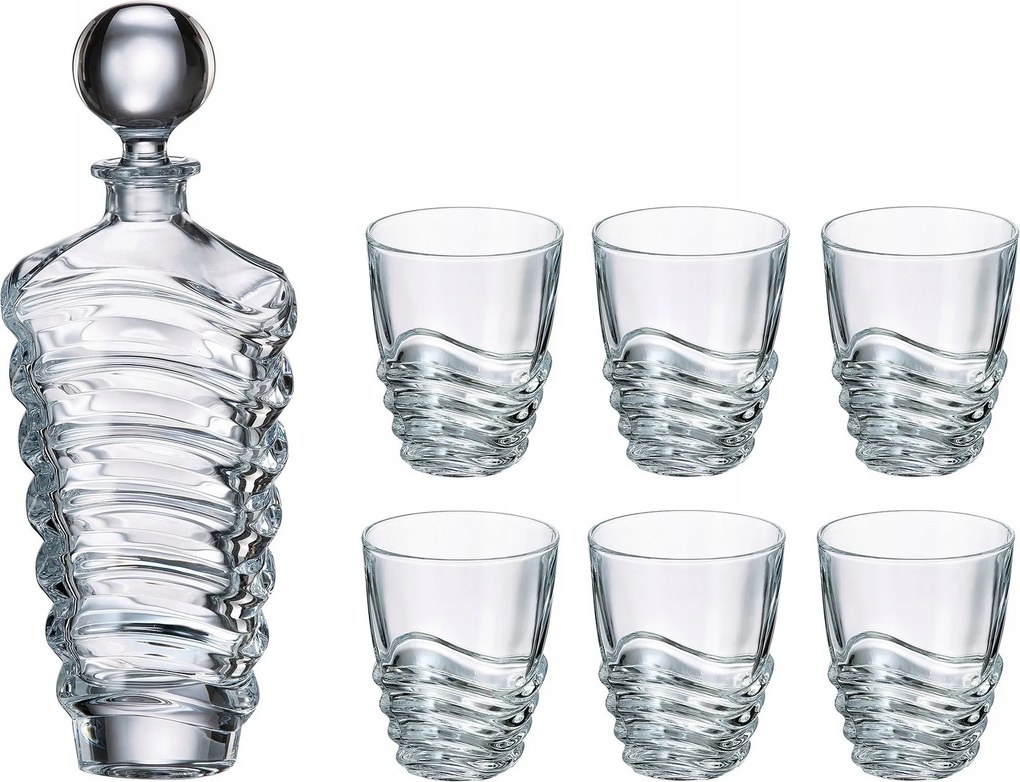 Bohemia Wave Whisky Szett Karafka 700 ml Poharak 6 x 280 ml Ajándék