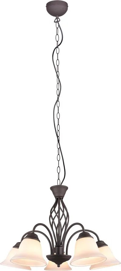 Sötétbarna függőlámpa üveg búrával ø 60 cm Rustica – Trio