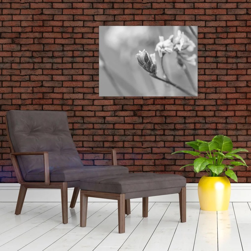 Üveg kép - Virágzó virág (70x50 cm)
