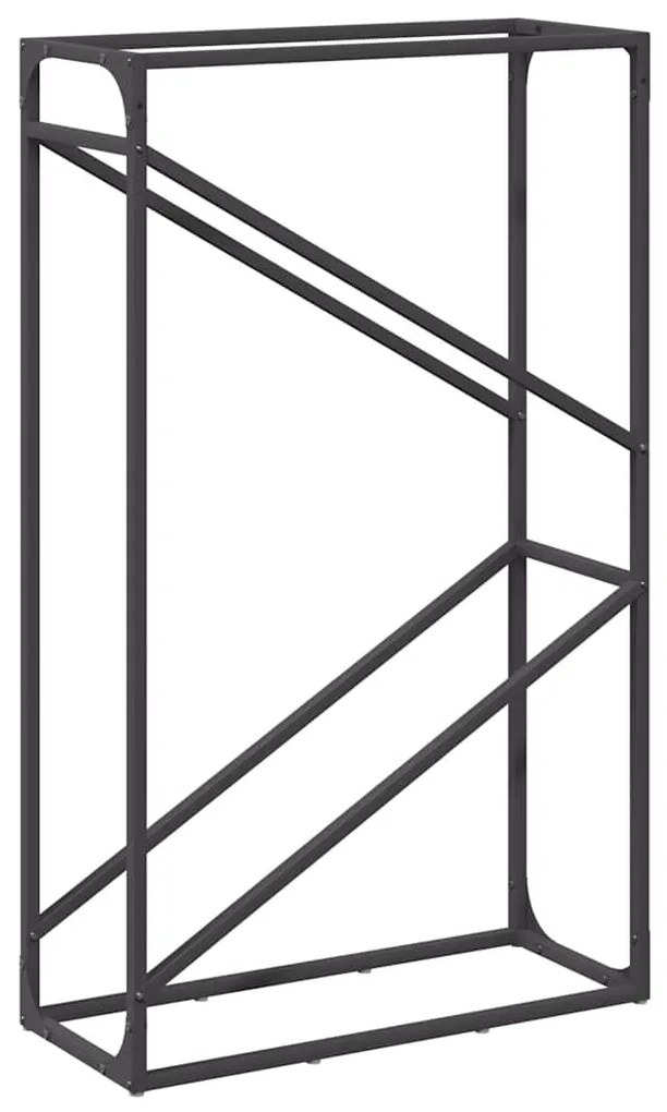 fekete hidegen hengerelt acél tűzifatároló 60x25x100 cm
