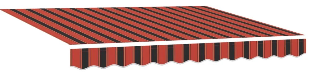 Manuális Behúzható Napernyő LED-del Narancs és Barna 300x250 cm
