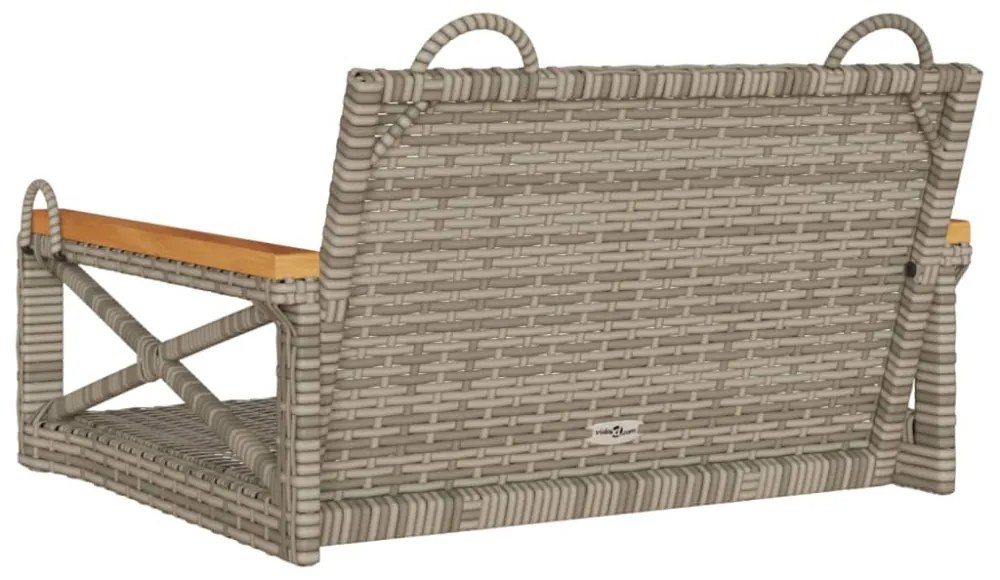szürke polyrattan hintapad 63 x 62 x 40 cm