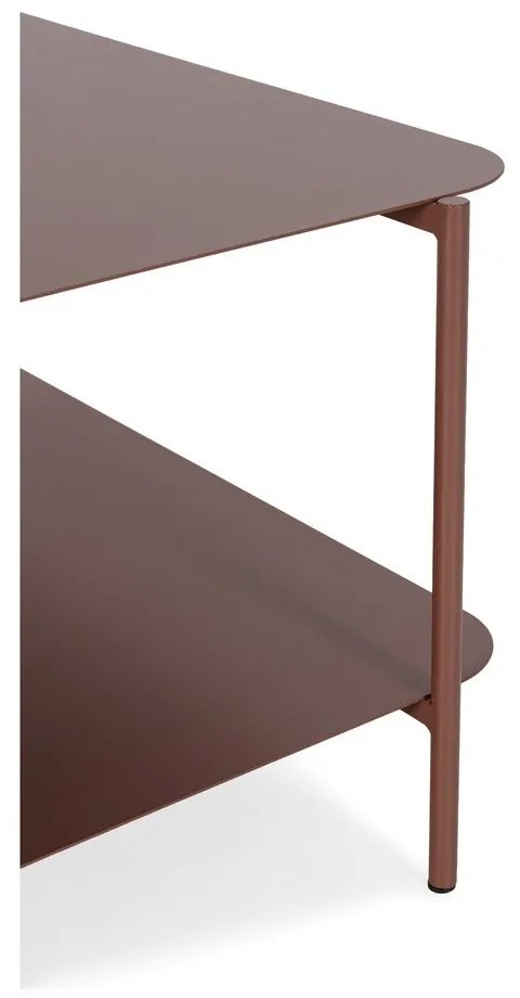 Terrakotta színű fém dohányzóasztal 70x73 cm Beatrix – MOME