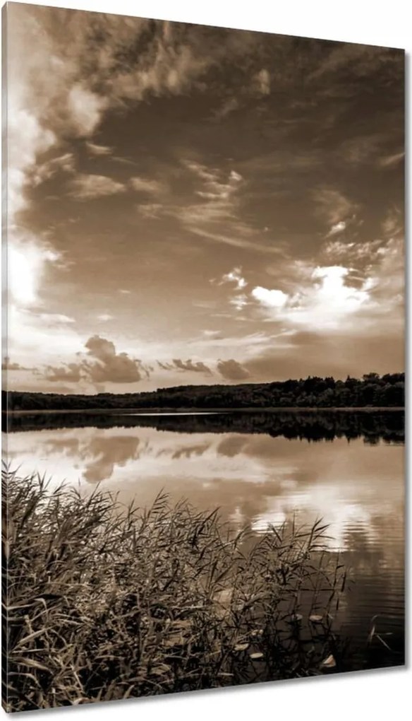 Vászonkép 80x120 Sephia Tájkép Tó