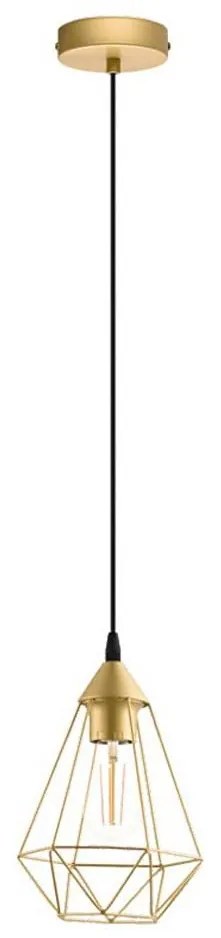 Eglo 79259 - BYRON zsinóros függőlámpa 1xE27/60W/230V, sárgaréz