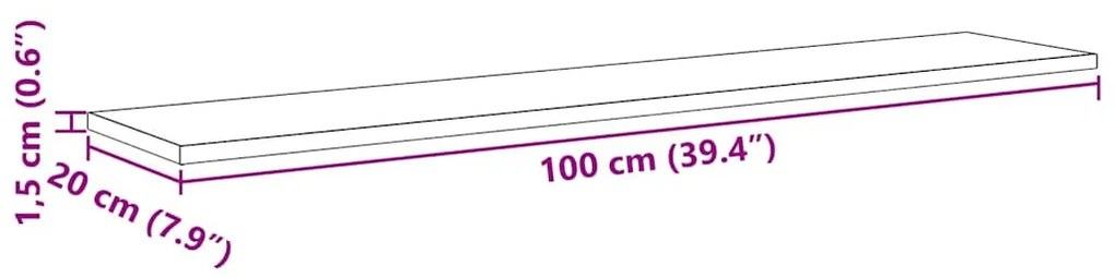 Polcos könyvespolc 4 pcs Barna 100 x 20 x 1.5 cm Faanyag