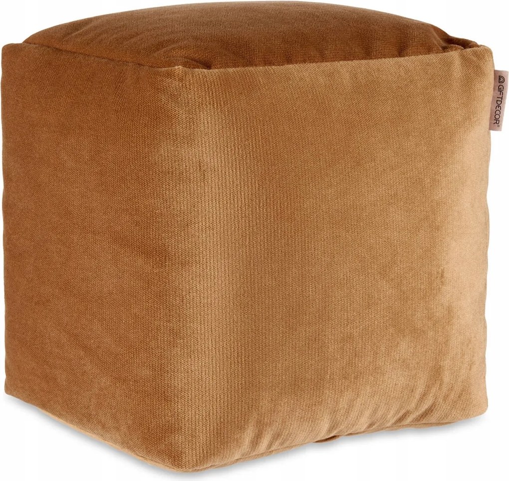 Puff Bársony barna 30x30 nappaliba Puf ülőfelület puha kényelmes