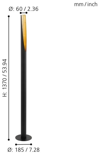 Eglo 97584 - LED Állólámpa BARBOTTO 1xGU10/4,5W/230V fekete