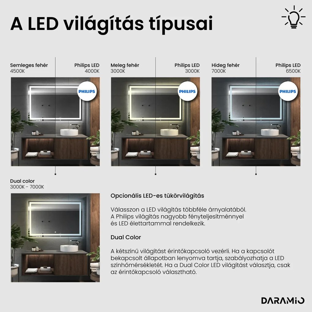 Tükör LED világítással F2942