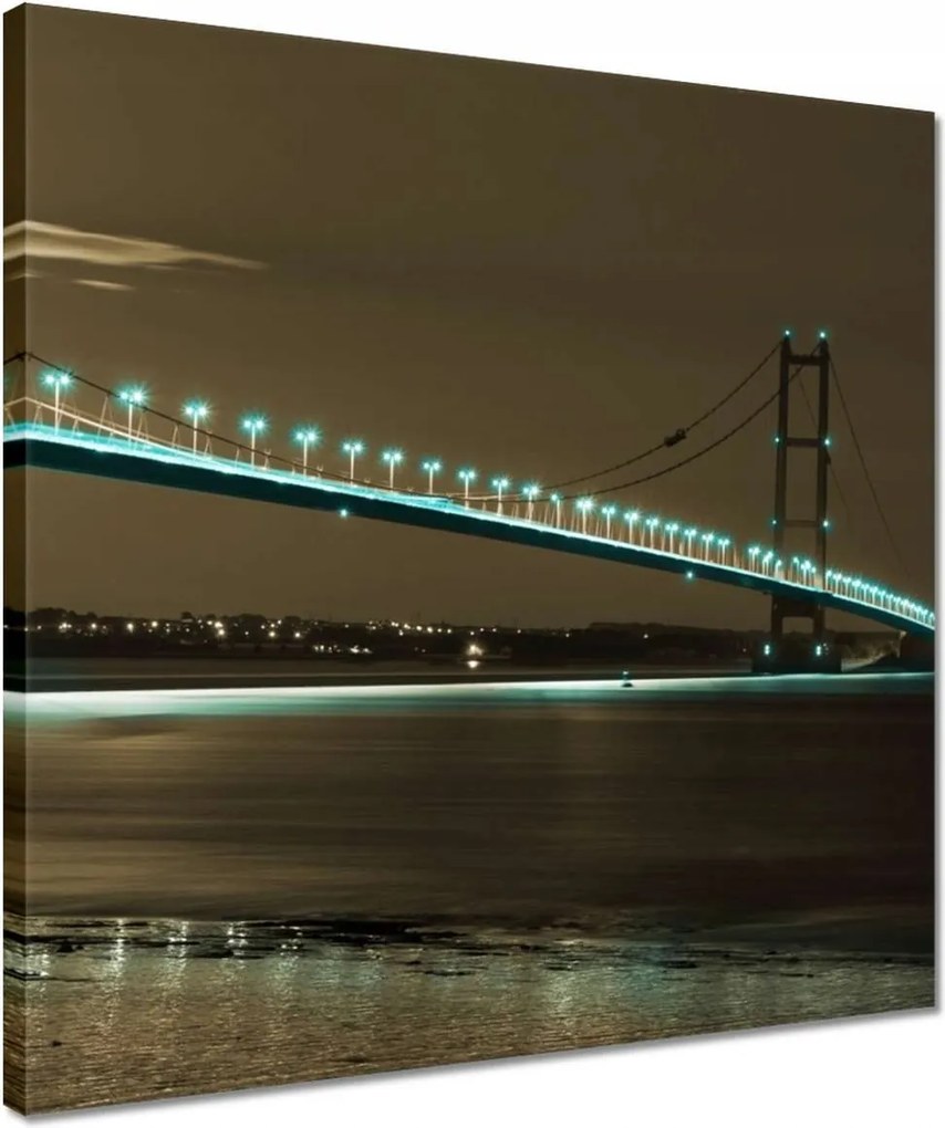 Vászonkép 40x40 Kék fények a hídon